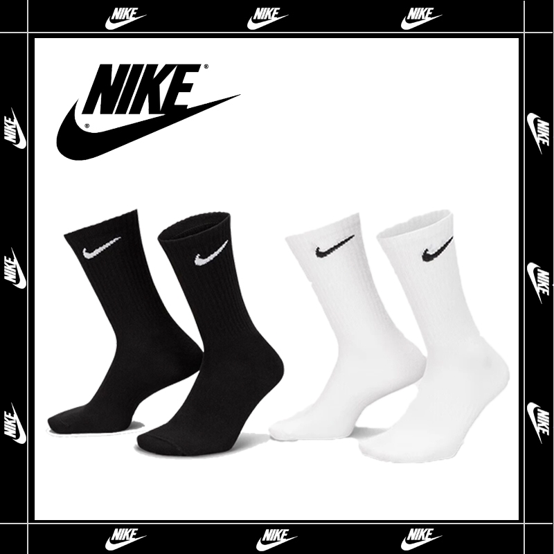 Nike ถุงเท้าแบรนด์ Sportswear Everyday Essential ถุงเท้าข้อยาว (1 คู่) ข้อยาว ยาวครึ่งแข้ง ถุงเท้าวิ่ง ใส่ได้ทั้งผู้ชา