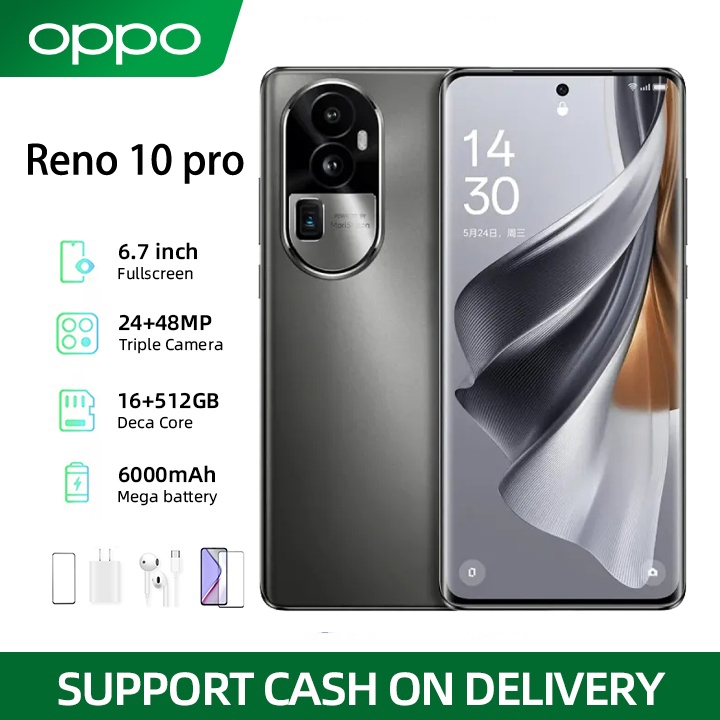 มือถือ OPPO Reno 10 Pro 5G 12GB+256GB กล้องเทเลโฟโต้ 64MP 100W ประกัน 12 เดือน
