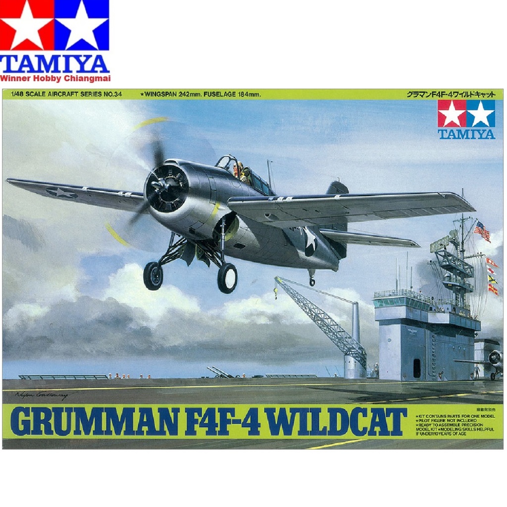 โมเดลเครื่องบิน Tamiya 61034 Wildcat F4F4 1/48