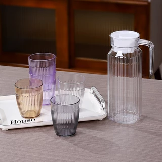 แก้วน้ำPC ขนาด300ML แก้วน้ำใส ทนความร้อน/ความเย็น แพค4ชิ้น แก้วพลาสติก ตกไม่แตก