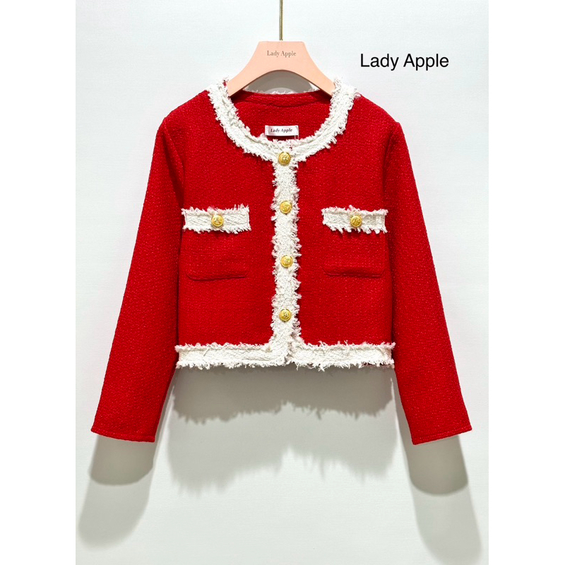 Lady Apple : Merry Christmas Tweed Blouse เสื้อทวิตแขนยาว