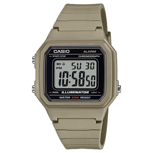 CASIO นาฬิกาข้อมือผู้ชาย สายเรซิ่น รุ่น W-217H,W-217H-3A,W-217H-5A