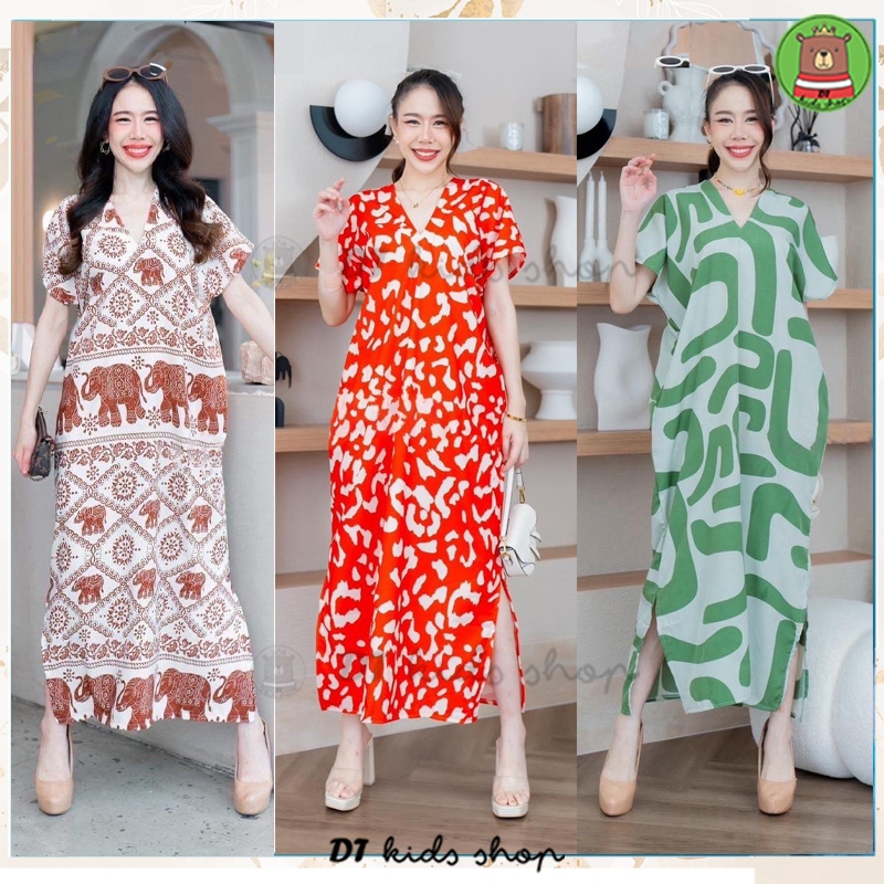 ชุดเดรสยาว ชุดผ้าไหมอิตาลี ผ้าสปัน เดรสผ้านิ่มพลิ้วทรงสวย สวมใส่สบาย คุณภาพดี