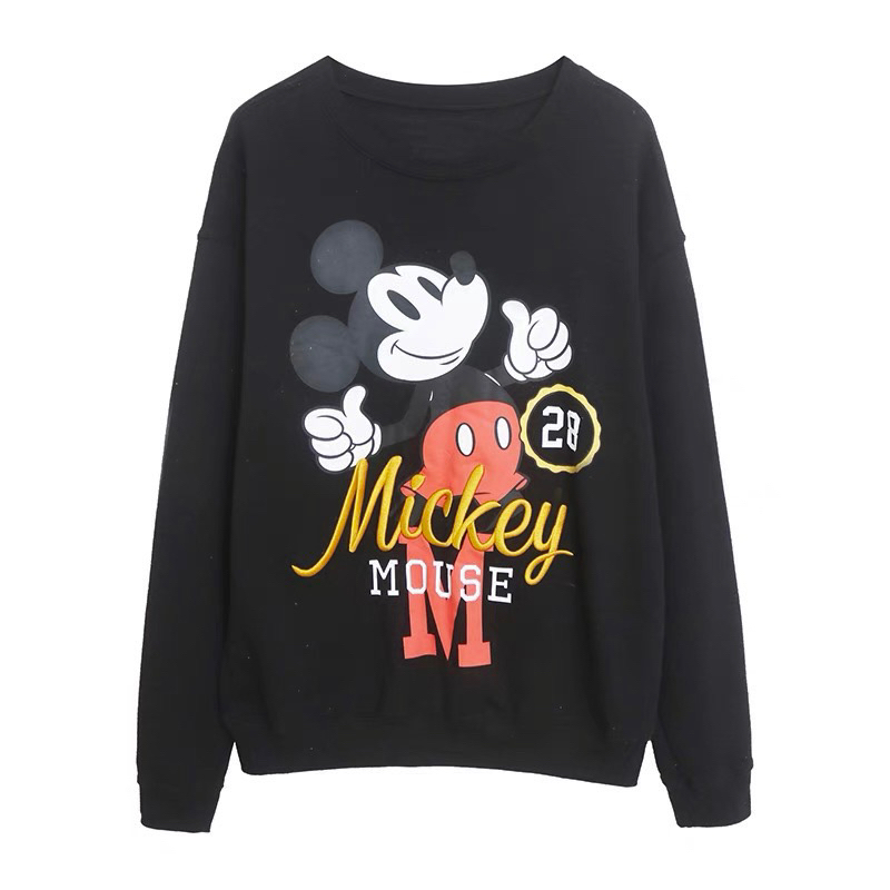เสื้อมิคกี้ สเวตเตอร์ MICKEY ลายปัก MICKEY SWEATSHIRT M logo  Disney Macys 🎡TS453 🎡