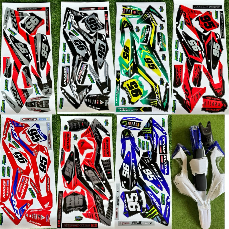 สติ๊กเกอร์สำหรับชุดสีCrf110 สติ๊กเกอร์เคลือบเงาอย่างดี กันน้ำ กันรอยขีดข่วน เกรดสำหรับติดรถโดสเฉพาะ