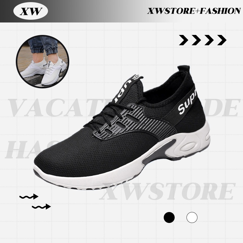 XWshopee NEW รองเท้าผ้าใบผู้ชายงานแฟชั่น ดีไซน์สปอร์ตเข้ารูป ทรงสวยใส่ดี วัสดุผ้าไม่หนาบางเบาใส่สบาย มีมาให้เลือก 2 สีใส