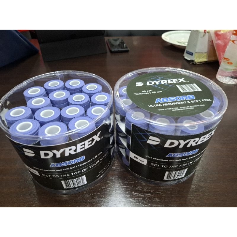 DYREEX ABSORB กริ๊ปพันด้ามสำหรับคนเหงื่อเยอะ ขนาด 0.60mm.จำนวน 60ชิ้น