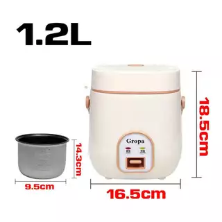 หม้อหุงข้าว มินิ1.2 ลิตร หม้อหุงข้าวไฟฟ้า กำลังไฟ 200W แบบพกพา อเนกประสงค์ ไม่ติดผิว Mini Rice Cooker หม้อหุงข้าว