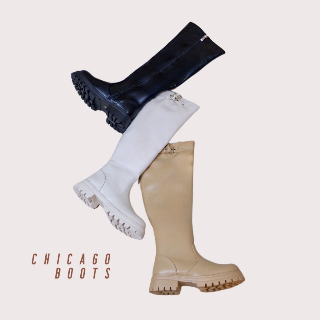 Chicago boots รองเท้าบู้ทยาว เดินหิมะ ความสูง 1.5 นิ้ว รอบน่องปรับระดับได้ ดีไซน์เก๋ แบรนด์ Look At We
