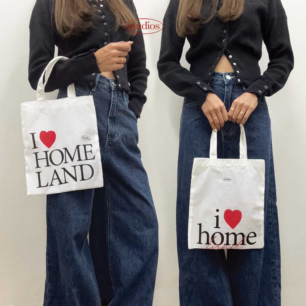 Homeland - กระเป๋าผ้าบาง สกรีนลาย I ♥️ Homeland ไซส์เล็ก (Small)