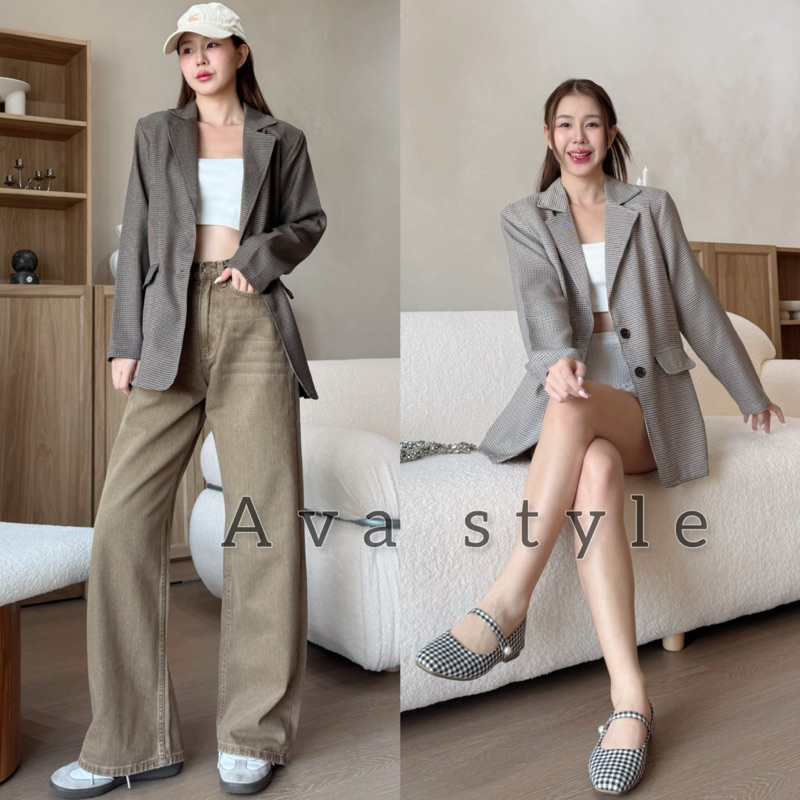 luxury items💙🩵เสื้อสูทตัวยาว ผ้าชิโนริ ผ้าดีทรงสวย🩵
