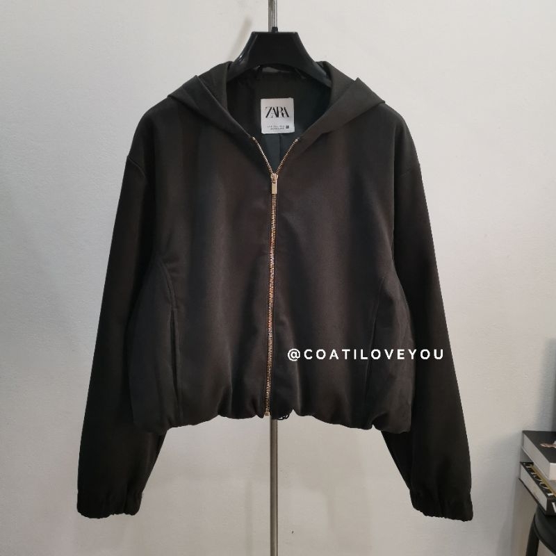 **ของแท้​พร้อมส่งจากไทย** ZARA​ TEXTURE​ HOODED​ JACKET​