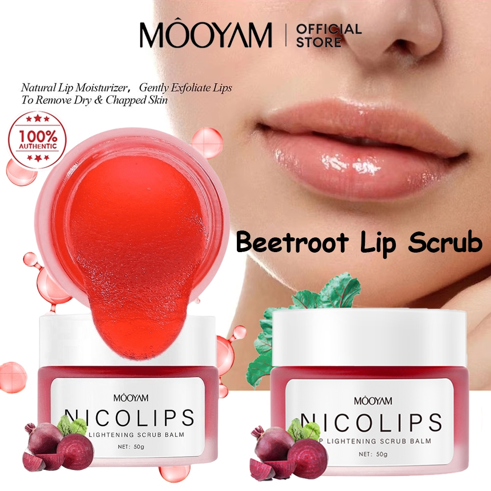 MOOYAM Lip Scrub 50g สครับริมฝีปาก ให้ความชุ่มชื้นการขัดผิว ใสริมฝีปากสีริมฝีปากให้ความชุ่มชื่น