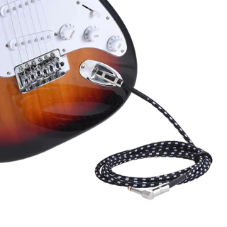 KAWES สายแจ็ค กีต้าร์ เบส ไฟฟ้า เครื่องเสียง 3 เมตร สายถัก เคเบิ้ล 6.35 Bass Guitar Jack Cable