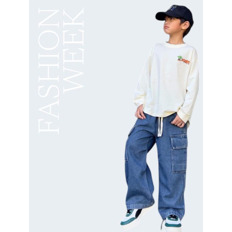 Kid's So Cool Collection Stay Loose Cargo Pants  รุุ่น#2490 (JNS67)