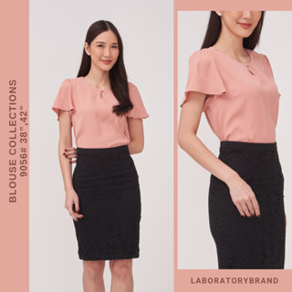 Laboratory 9056 เสื้อคอกลมติดกระดุม แขนระบายไซส์ 38”,42”