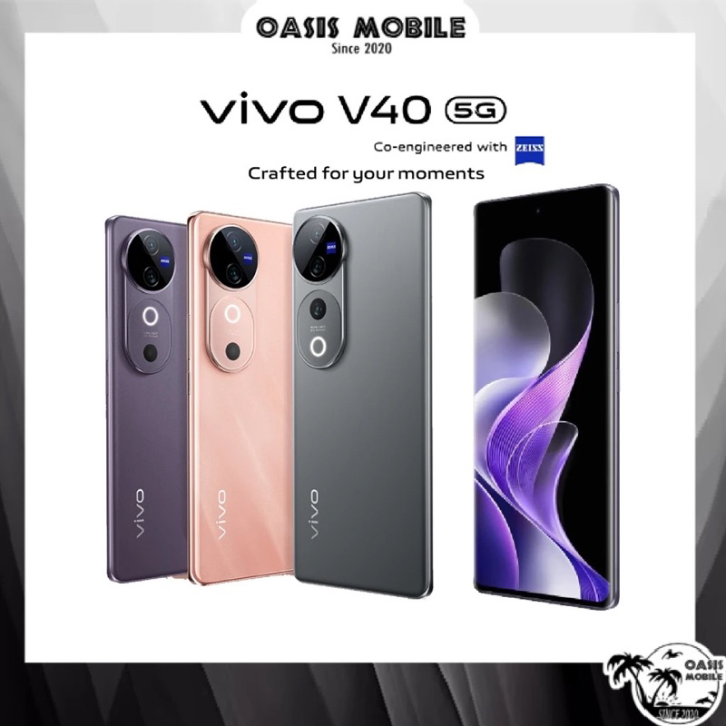 [Hot] VIVO V40 5G Snap® 7 Gen 3 | V40 Pro 5G Dimensity 9200 | 6.78" กล้อง OIS ZIESS 50MP V40Pro ศูนย์ไทย by Oasismobile