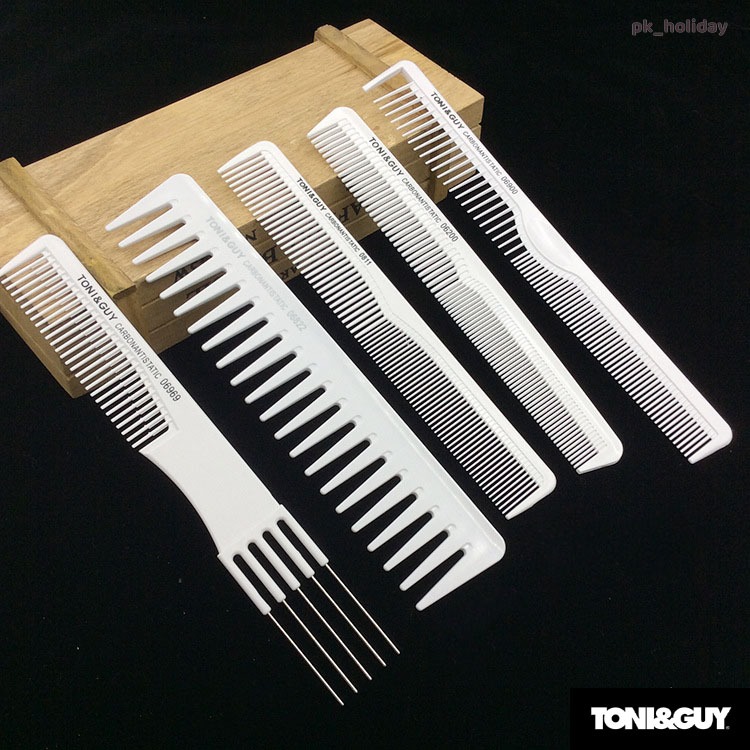 หวีขาว Toni&guy  หวีป้องกันไฟฟ้าสถิตย์ หวีรอง หวีดตัด หวีหางส้อม หวีรองซอย กันความร้อน สำหรับร้านตัดผม และทั่วไป