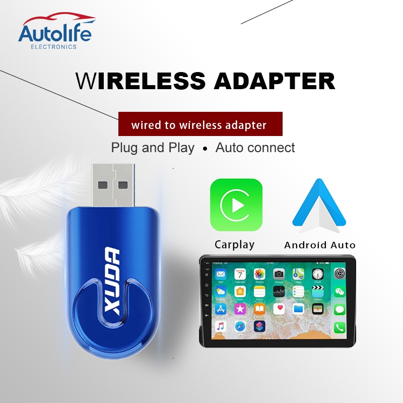 Wireless carplay 2 in 1ไร้สาย การเชื่อมต่ออัตโนมัติพลักและเล่น WiFiเชื่อมต่อแบบมีสายไร้สายUSB Dongle