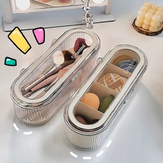 กล่องเก็บแปรงแต่งหน้า เก็บพัฟแต่งหน้า กล่องใส่ของ กันฝุ่น ที่เก็บแปรงแต่งหน้า ATTCH