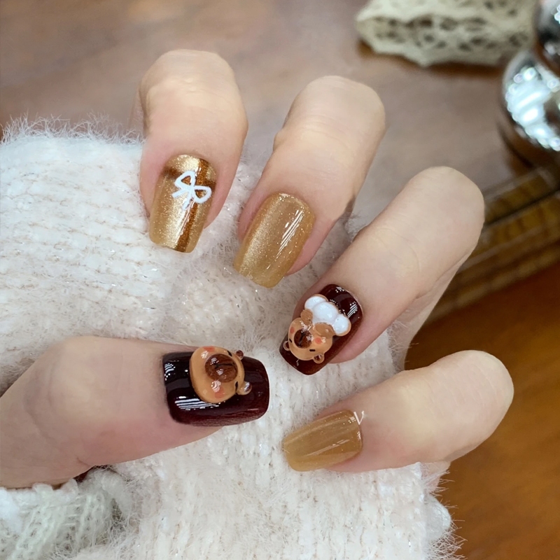 🇹🇭จัดส่งวันนี้🎁【DD309】เล็บปลอมสำเร็จรูป เล็บปลอมยาว กันน้ำ หลากหลายสไตล์ กล่องละ 24 ชิ้น