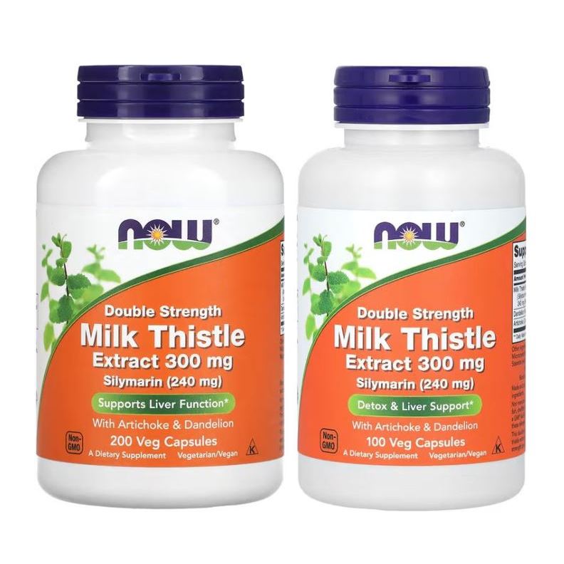 (พร้อมส่ง) NOW Foods, Milk Thistle Extract, Double / Maximum Strength, 300 / 750 mg, 90 / 100 / 200 Veg Capsules.
