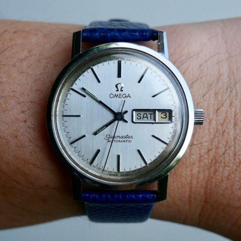 Rare Vintage Omega Seamaster Automatic stainless steel 35.5 mm หน้าปัด original ลาย silver tone คลาส