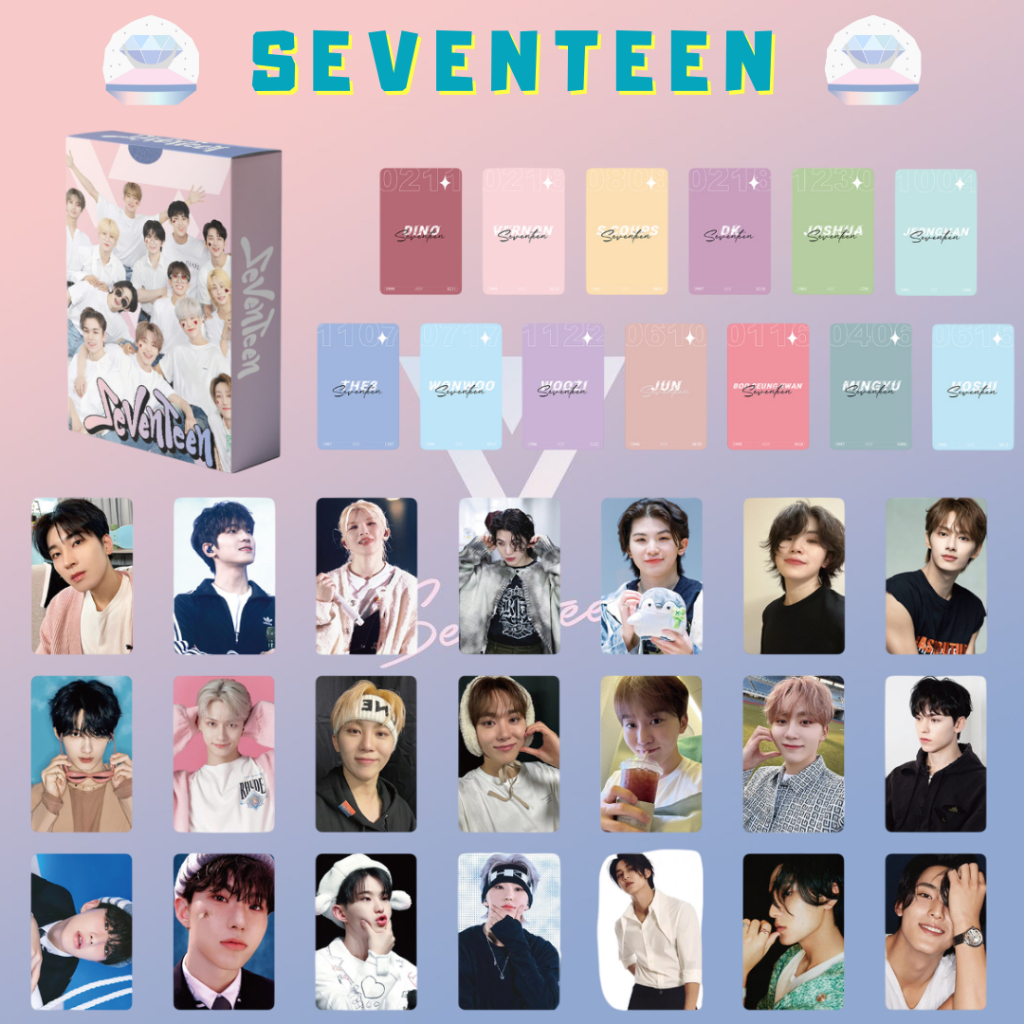 พร้อมส่ง Lomo Card SEVENTEEN โลโม่การ์ดพิมพ์สี 2 ด้าน 55 ใบ
