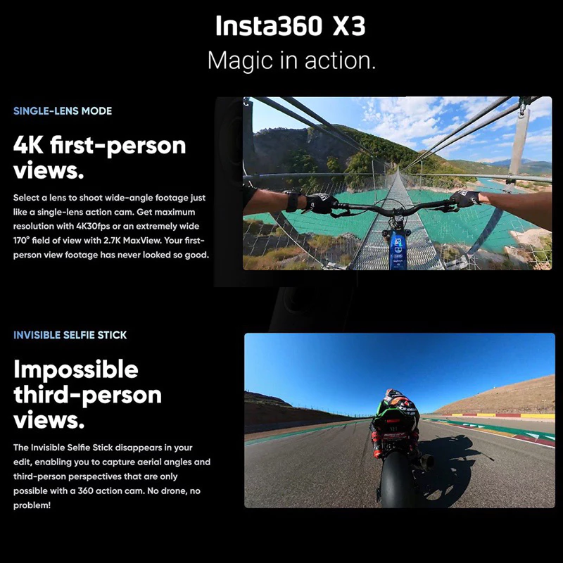 Insta360 X3 - 5.7K Dual-Mode Ultimate 360 Sport Action Camera thumbnail 7