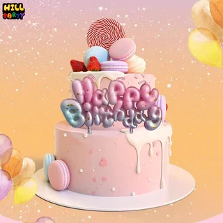 เทียนวันเกิด Happy Birthday เทียนLOVE สีกริก​เตอร์​สดใส พร้อมส่ง