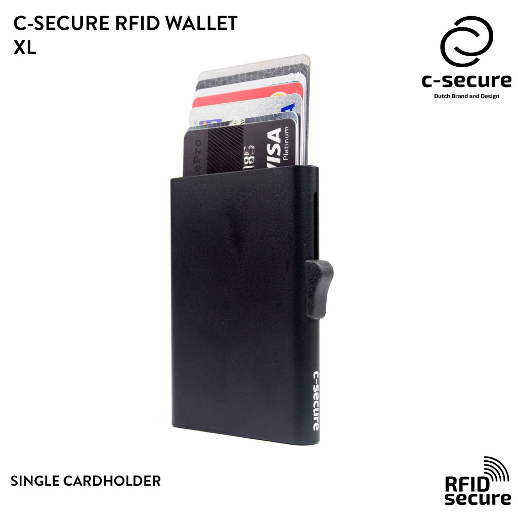 C-SECURE [พร้อมส่ง] เคสใส่บัตร กระเป๋าใส่บัตร กระเป๋าสตางค์ RFID Protection Cardholder ขนาด XL - ALL