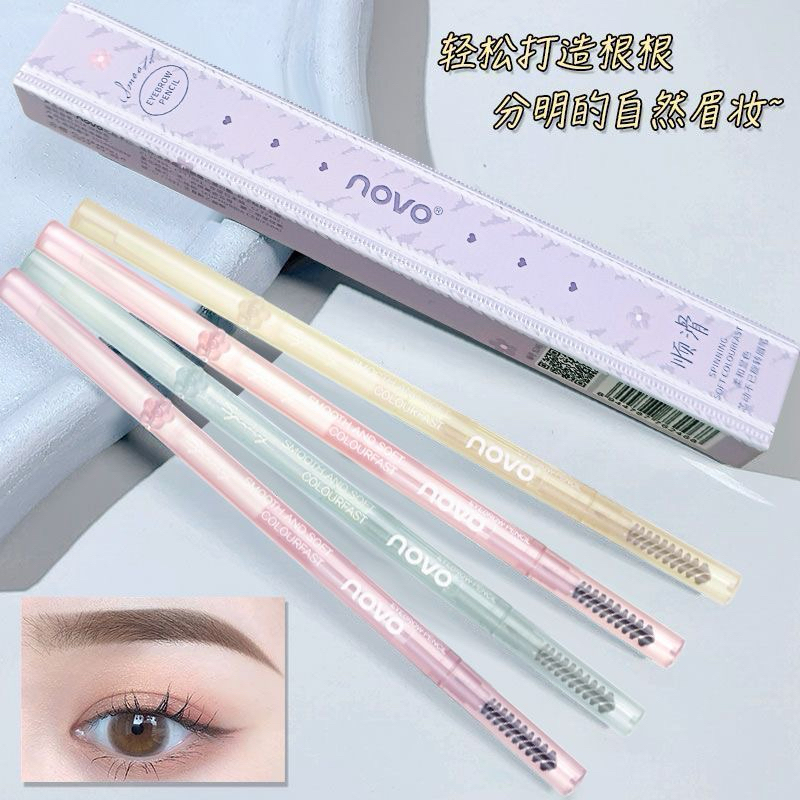 6246 (ใหม่/แท้) NOVO eyebrow pencil ดินสอเขียนคิ้วสลิม เนื้อดี เขียนง่าย ติดทน กันน้ำ กันเหงื่อ
