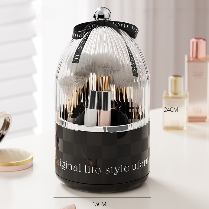 กล่องเก็บแปรงแต่งหน้า🎀Big Size🎀ใหญ่ จุแปรงได้มากขึ้น หมุนได้ 360 องศา - รูปที่ 3