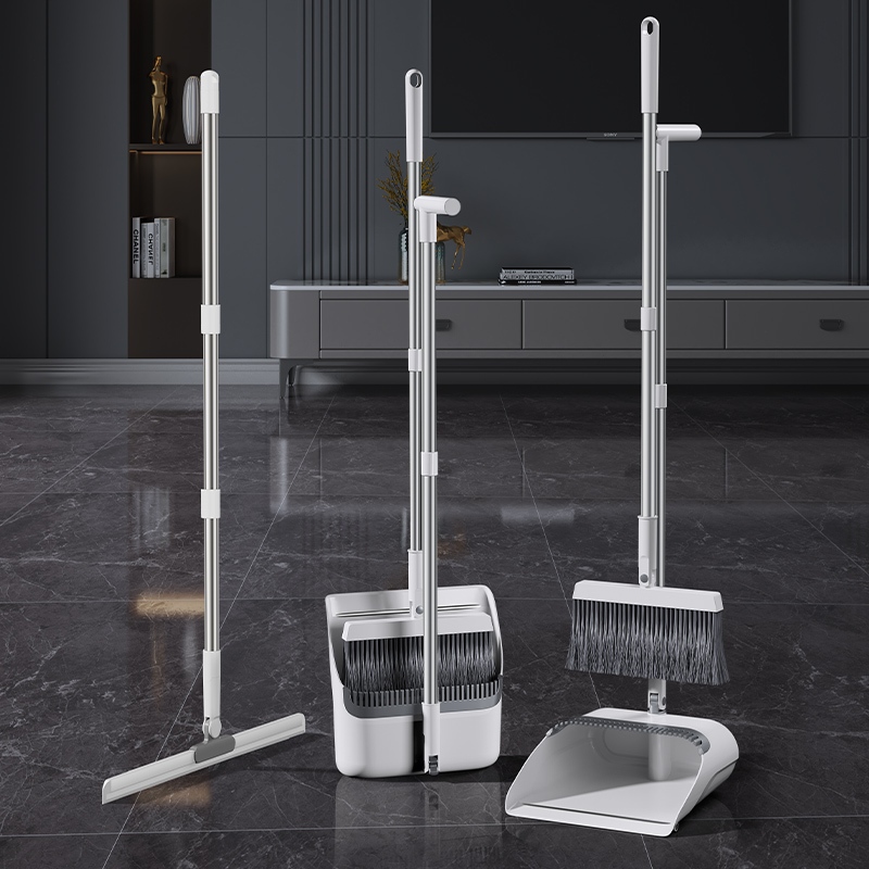 Loolala ไม้กวาดที่ตักขยะชุดรวมกัน 2024 สไตล์ใหม่ Non-Stick ไม้กวาดผมในครัวเรือน Sweeping ไม้กวาดขยะพลั่ว
