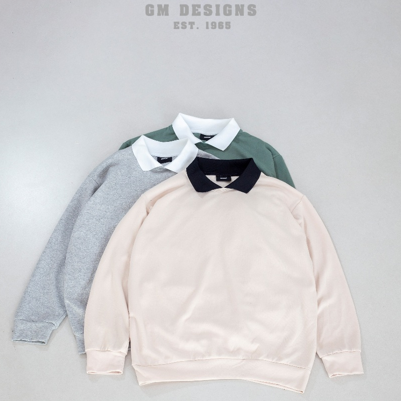 [พร้อมส่งจากไทย] namsap GMD Unisex เสื้อกันหนาว แขนยาว สเวตเตอร์คอปก สีพื้น ผ้าอินเตอร์ล็อก ใส่ได้ทั้งชายหญิง