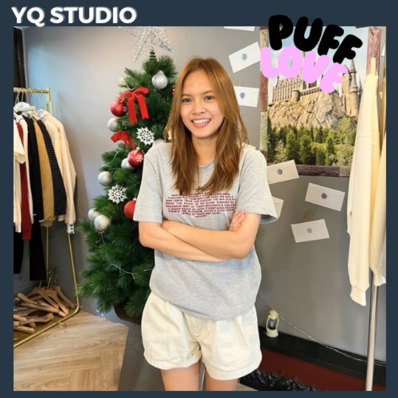 MG140 YQ KOREAN STUDIO เสื้อยืดสกรีนกำมะหยี่โบว์