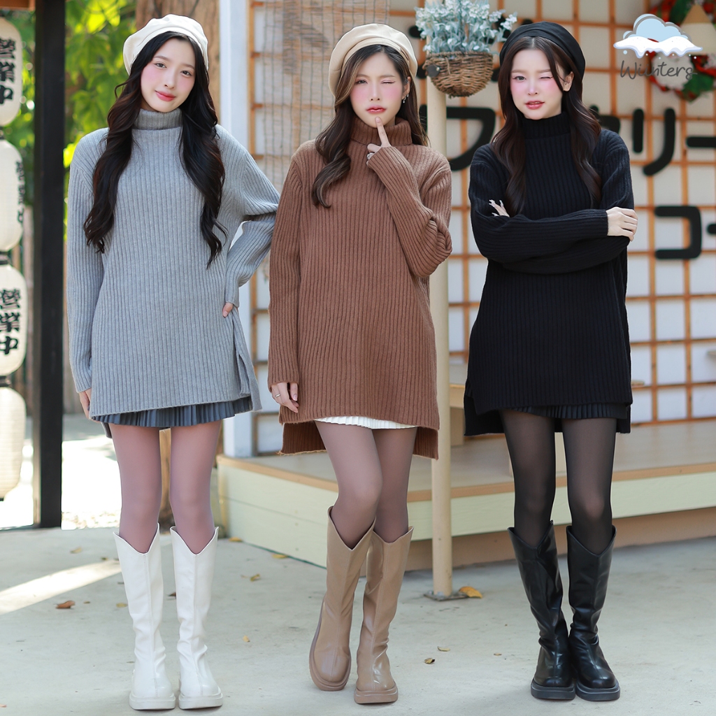 [ Tia Turtle Neck Sweater ] 4 สี I  เสื้อคอเต่า เสื้อไหมพรมคอเต่า ผ้าหนานุ่ม กันหนาวได้