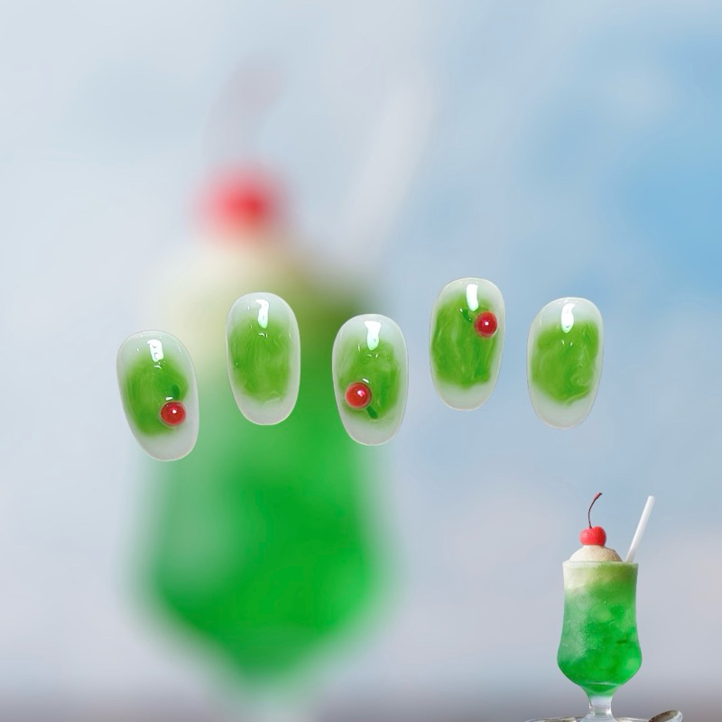 Playpaint เล็บปลอม handmade / Melon Soda 🍈🧊