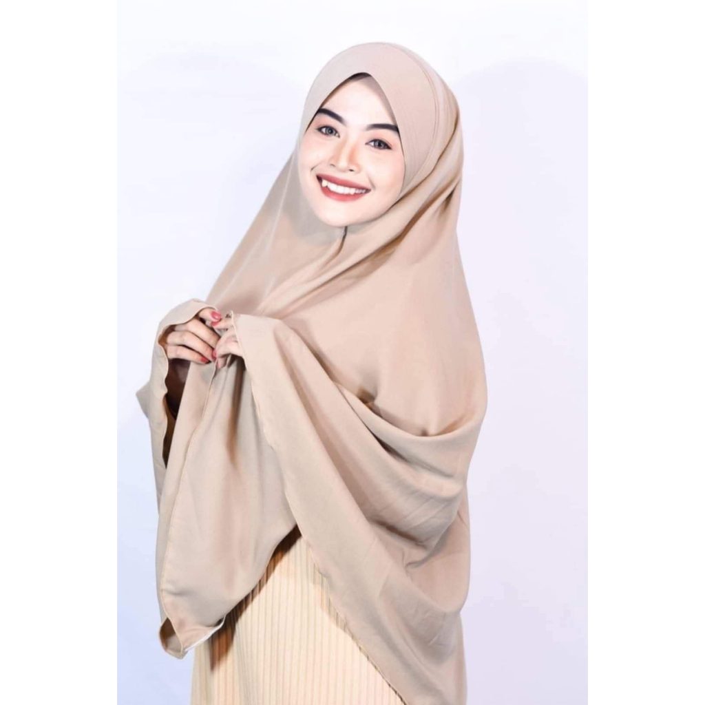 Amii Hijab พร้อมส่งผ้าคลุมสวมทรงกุ๊กไก่ หรือ ผ้าคลุมกุลลีย๊ะห์ ไซส์XL ผ้าคริสตัลไทเกอร์