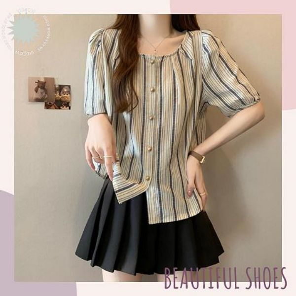 Monday2020 มาแรง เสื้อผ้าแฟชั่นสตรี แต่งเป็นแขนตุ๊กตาสุดน่ารัก สีสันสวยงาม มีกระดุมสวมใส่สบายมาก เนื้อผ้าดี สาวๆๆต้อง