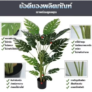 GAIDING-ต้นไม้มงคล ต้นไม้ปลอมใหญ่ 70/80CM18ใบ/15ใบ เขียวชอุ่มตลอดปี ไม่ต้องบำรุงรักษา เลียนแบบสีใบไม้จริงและสีไม่ซีดจาง