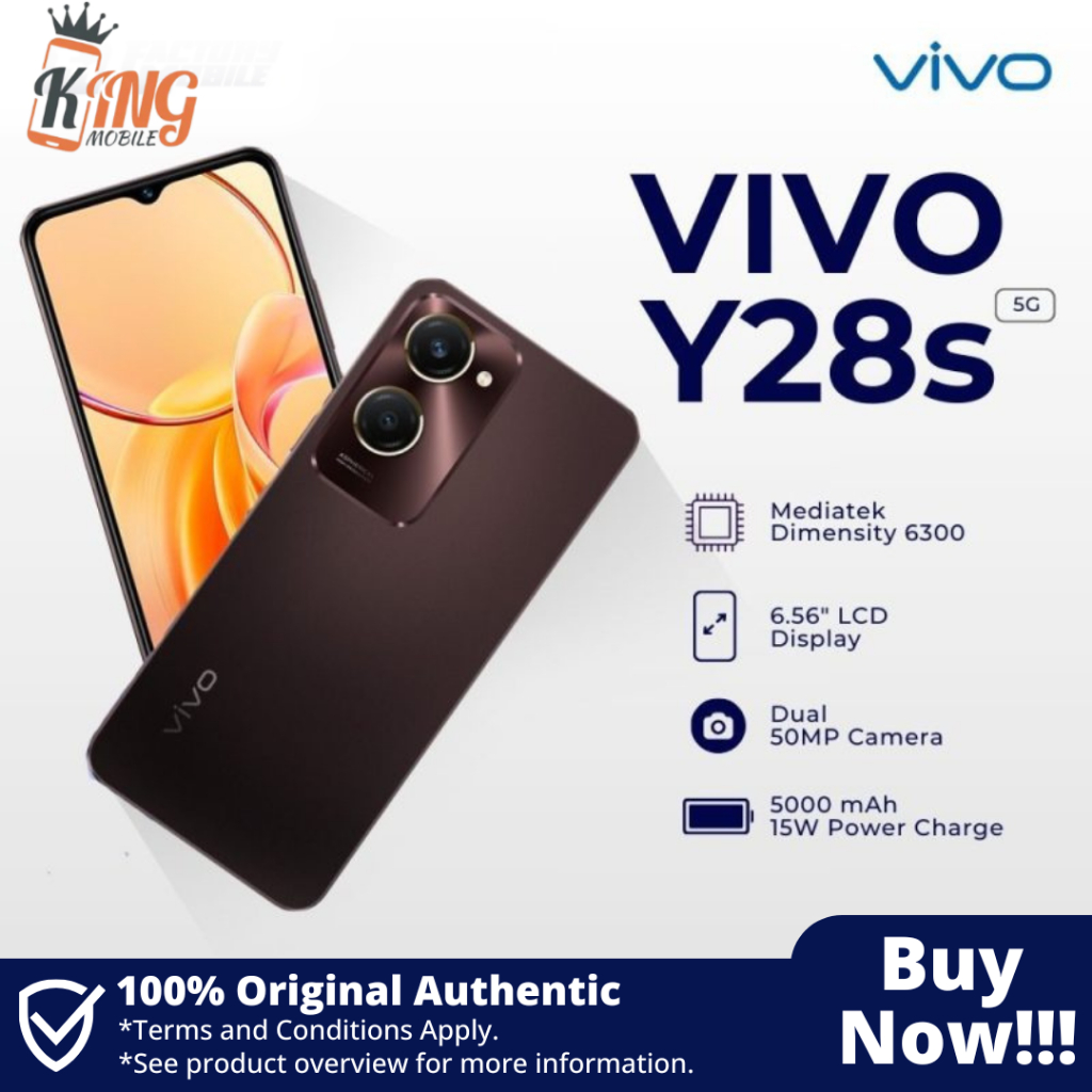 vivo Y28s 5G (8+256GB) | Battery 5000mAh | ชิป Dimensity 6300 II จอ 6.56 นิ้ว Iกล้อง 50 + 2MP | 90Hz