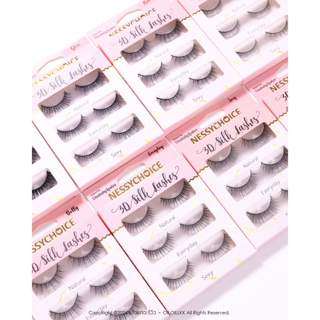 OnnbabyLashes รุ่น 3D Silk Lashes I ขนตาปลอมขนไหม แบบกล่อง 3 คู่
