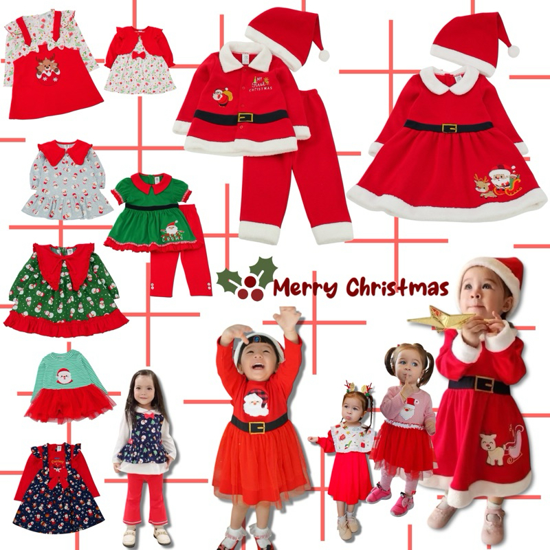✨พร้อมส่ง✨BNO ชุดคริสต์มาสเด็ก คริสมาสเด็ก คริสต์มาสเด็กผู้หญิง ชุดเด็ก chrismas