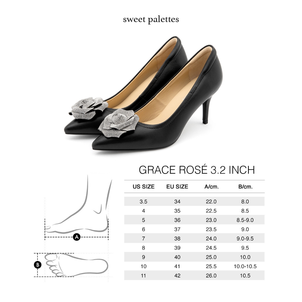 Sweet Palettes รองเท้าหนังแกะ Grace Rose 3.2 inch Rouge - รูปที่ 7