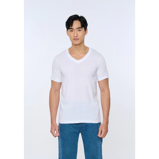 เสื้อยืดคอวี สีขาว ตราห่านคู่ (1 กล่อง/3 ตัว) ของแท้ 100% ผ้านุ่ม ใส่สบาย ระบายอากาศดี