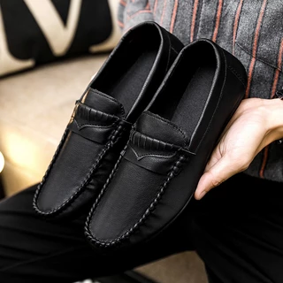 ✨จัดส่งที่รวดเร็ว✨รองเท้าหนังผู้ชาย Loafers สวมหัวบีนนี่แบบสวม สำหรับผู้ชาย 39-45#dd73