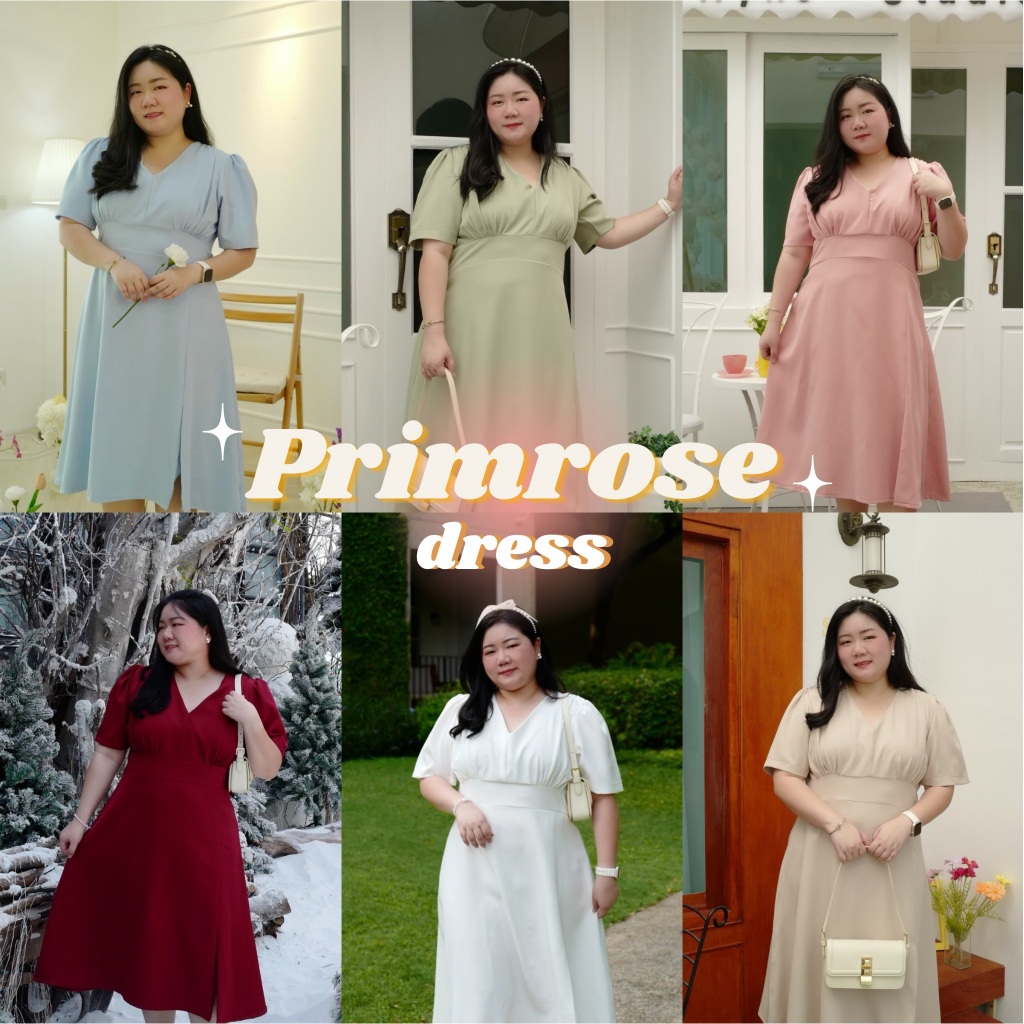 Primrose Dress เดรสออกงานเรียบหรูดูแพง 4 สี #เสื้อผ้าสาวอวบ Plussize – โปรปัง