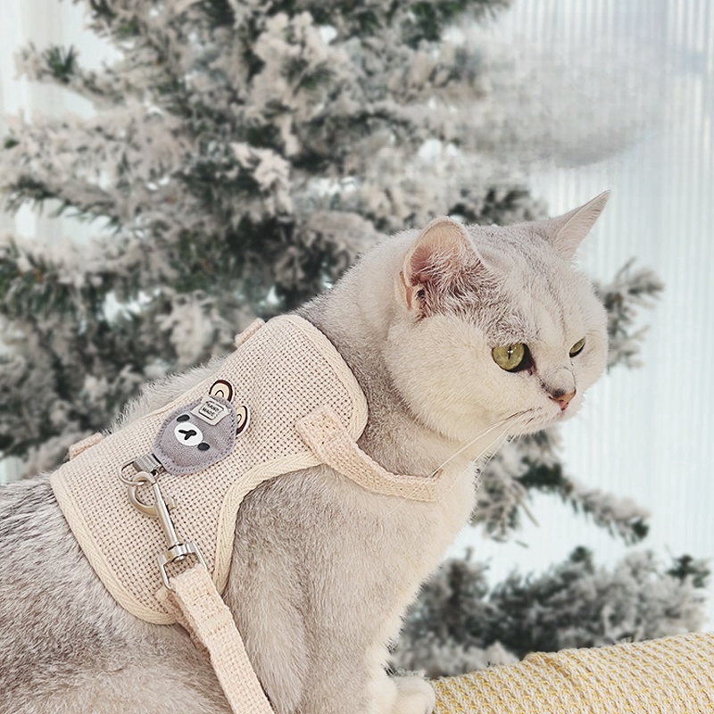 สายจูงสัตว์เลี้ยง 🐾 ใช้ได้กับสุนัข แมว กระต่าย 🐕🐱🐇 ขนาดเล็ก ปลอดภัย น่ารัก สวมใส่สบาย พร้อมลุย! 🌟 - รูปที่ 3