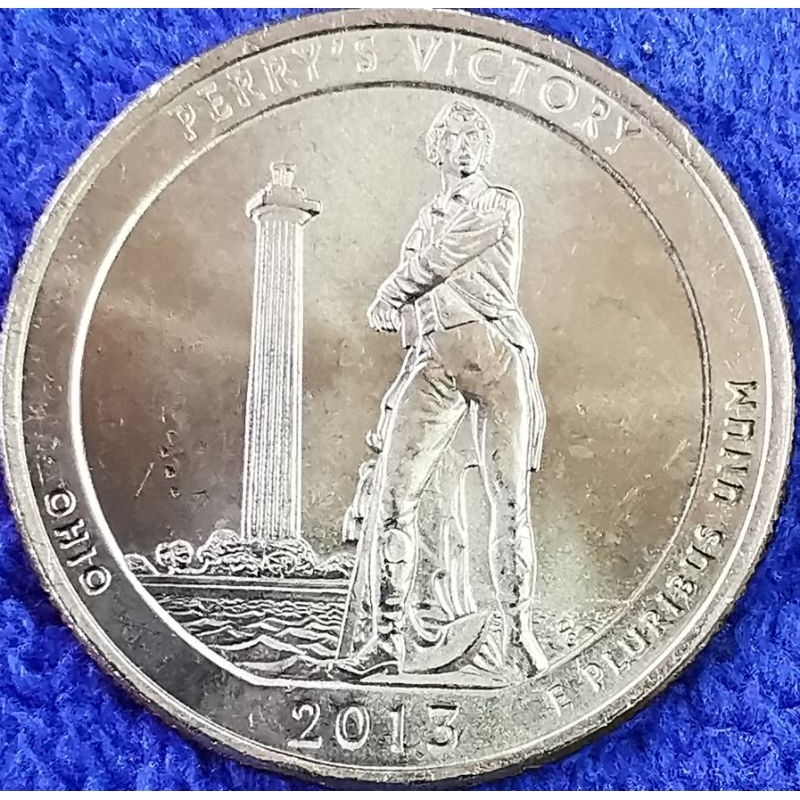 เหรียญ​หมุนเวียน​ USA​ ใช้แล้ว, 0.25​USD, (National ​Park​, Perry 's​ Victory)​, #0796T, ใช้แล้ว​